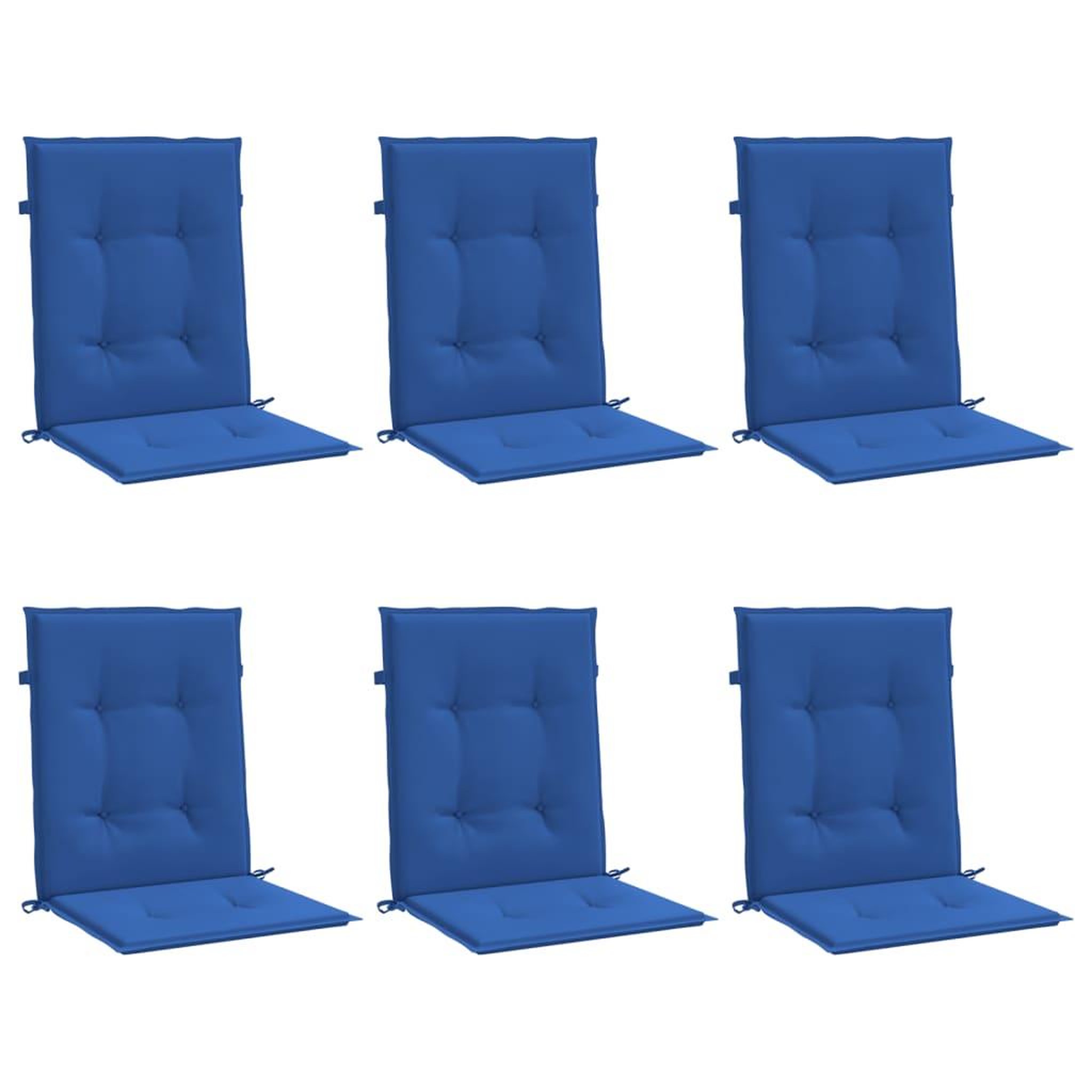 Voir la diapositive 3 : VIDAXL Coussins de chaise de jardin a dossier bas lot de 6 bleu royal