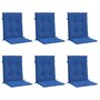 Voir la diapositive 3 : VIDAXL Coussins de chaise de jardin a dossier bas lot de 6 bleu royal