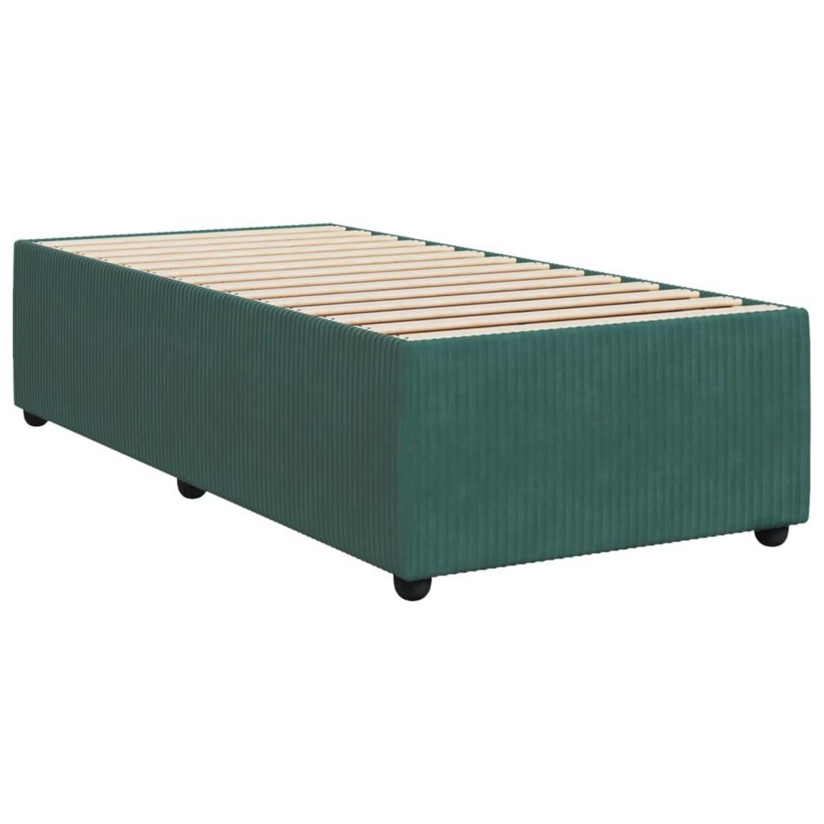 VIDAXL Cadre de lit sans matelas vert fonce 100x200 cm velours