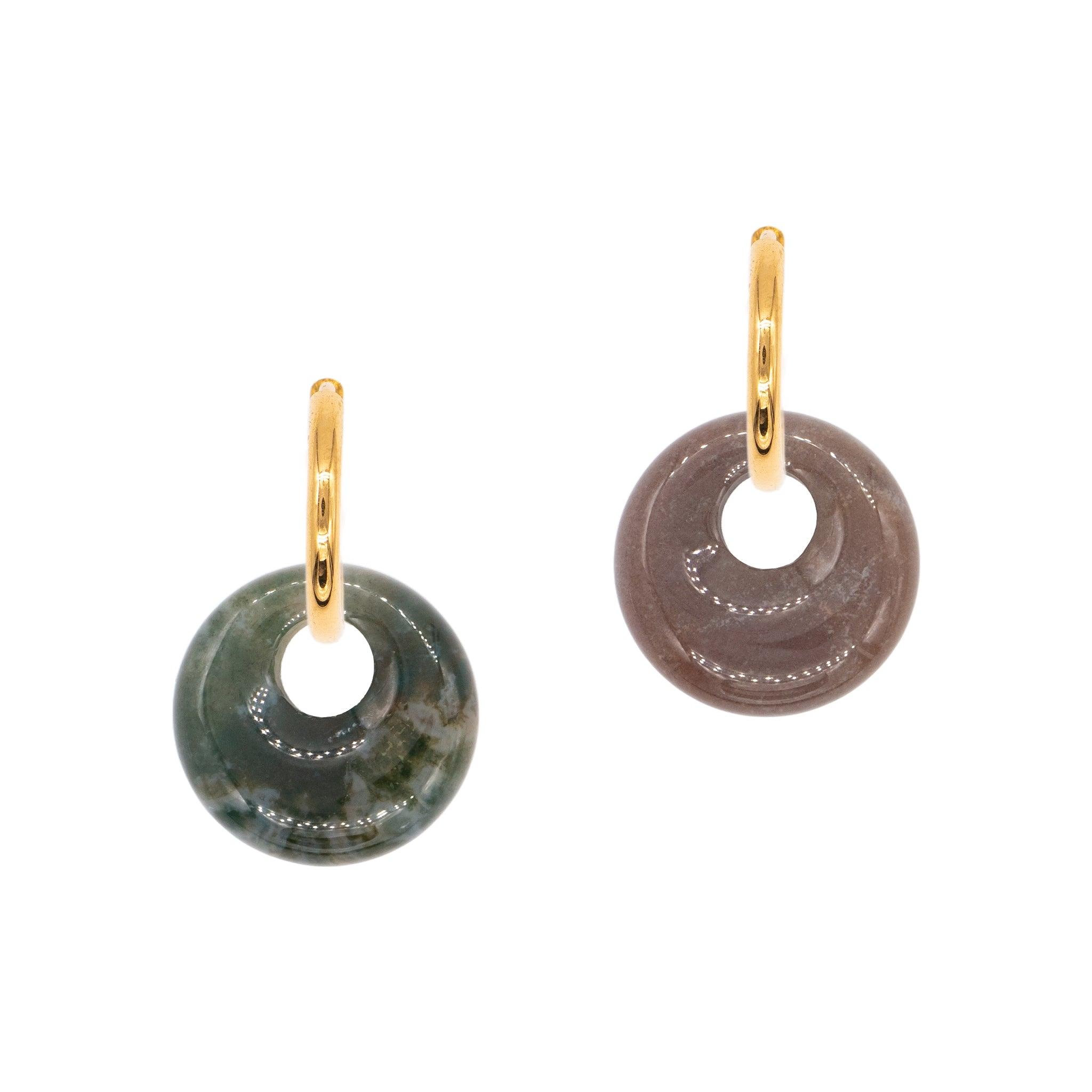 Voir la diapositive 1 : SLOYA Boucles d'oreilles Blima en pierres Agate Indienne