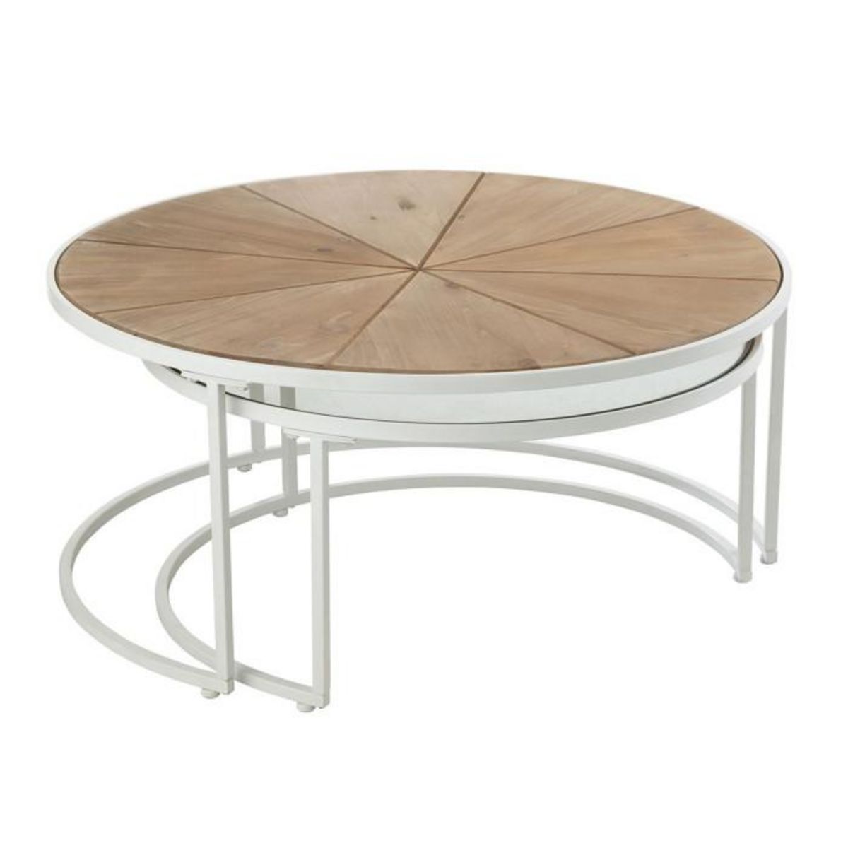 Paris Prix Lot de 2 Tables Basses Design  Lounge  91cm Blanc