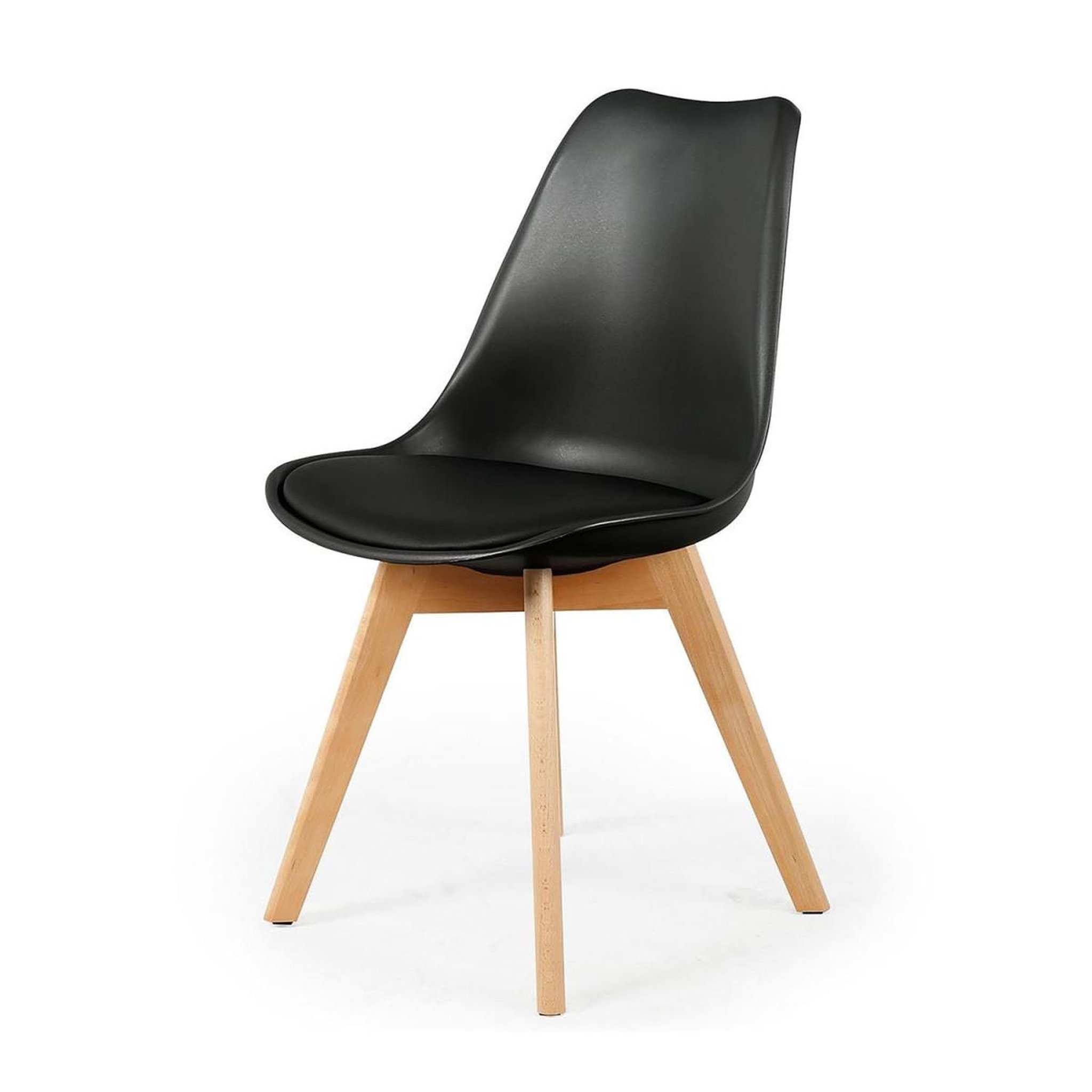 Voir la diapositive 4 : The Home Deco Factory Lot de 4 chaises scandinave  coquil  81cm noir