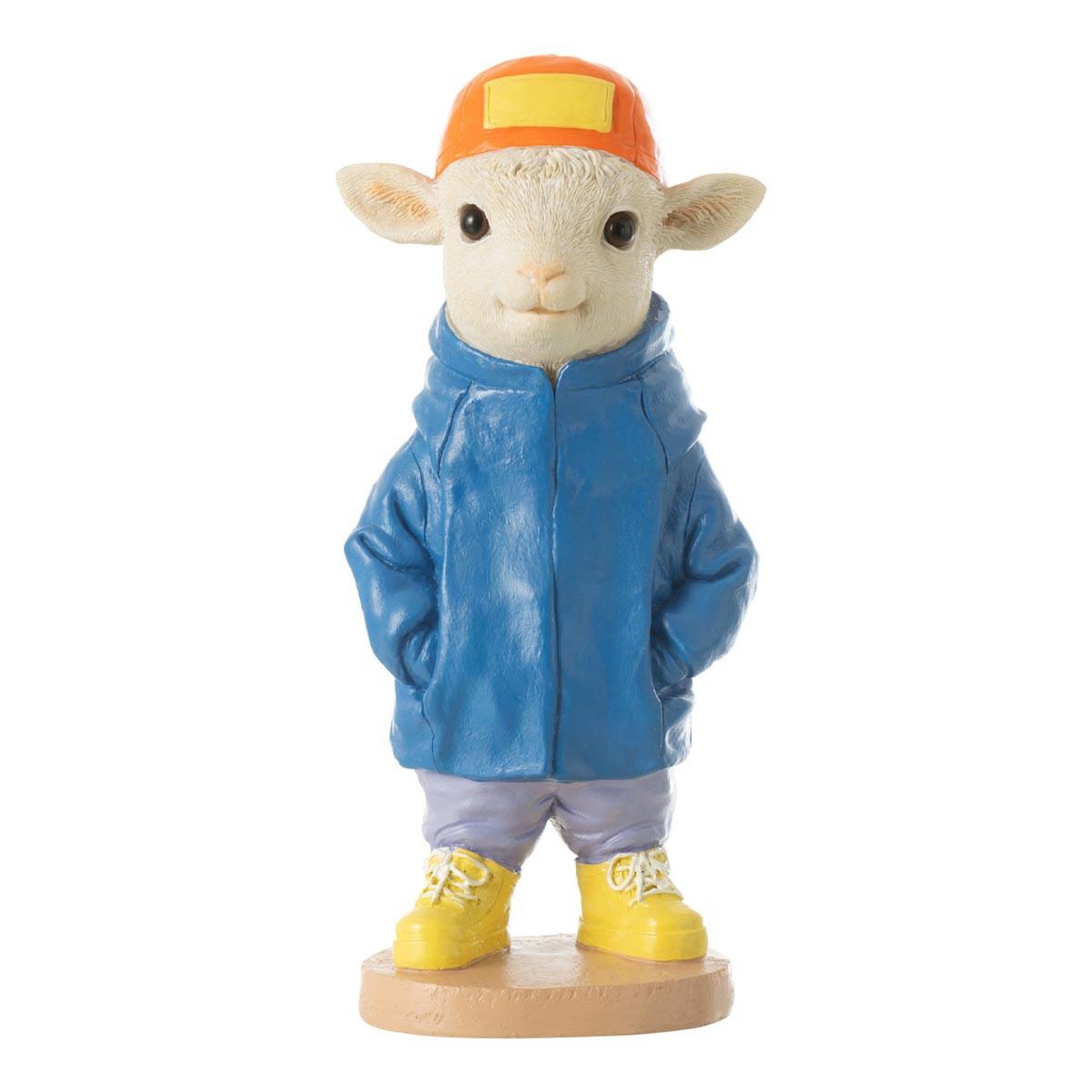 J-LINE Statuette mouton déco  fashion  27cm multicolore