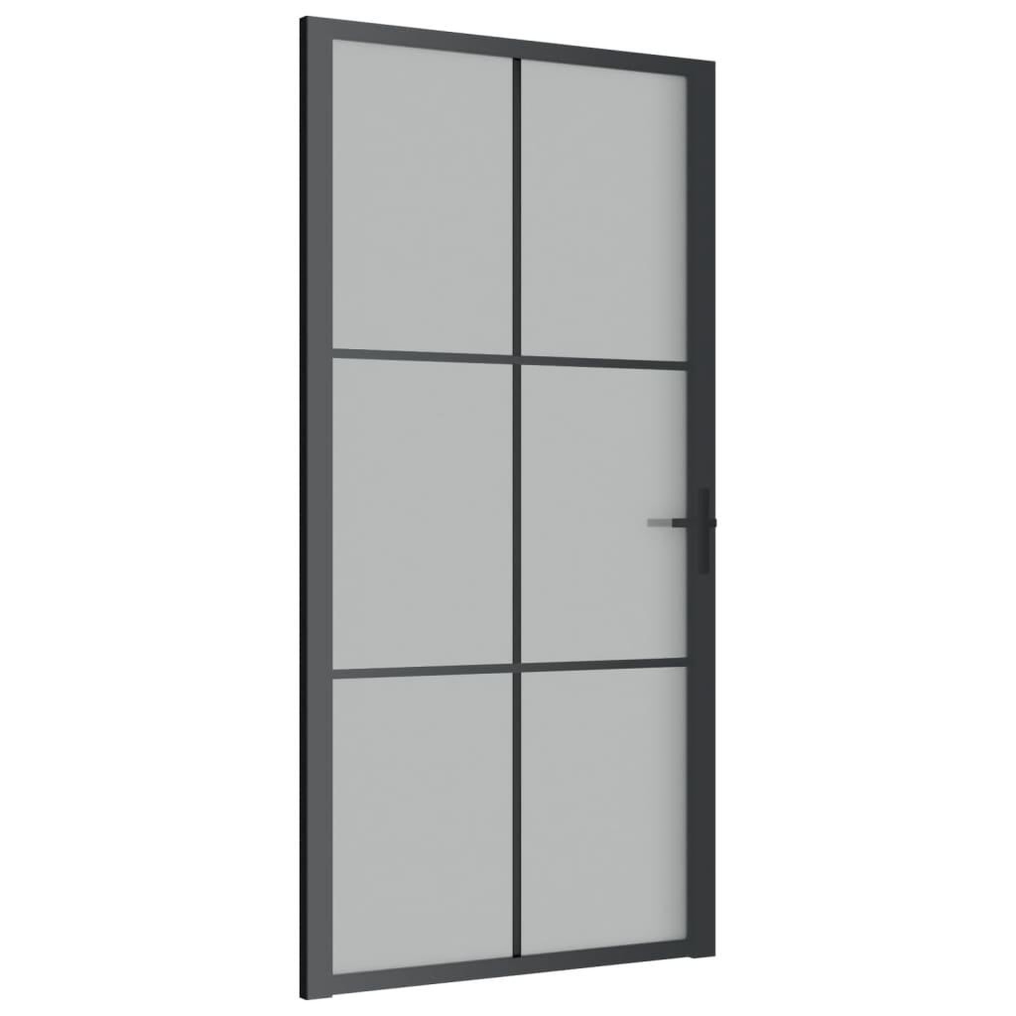 Voir la diapositive 2 : VIDAXL Porte interieure 102,5x201,5 cm Noir Verre mat et aluminium