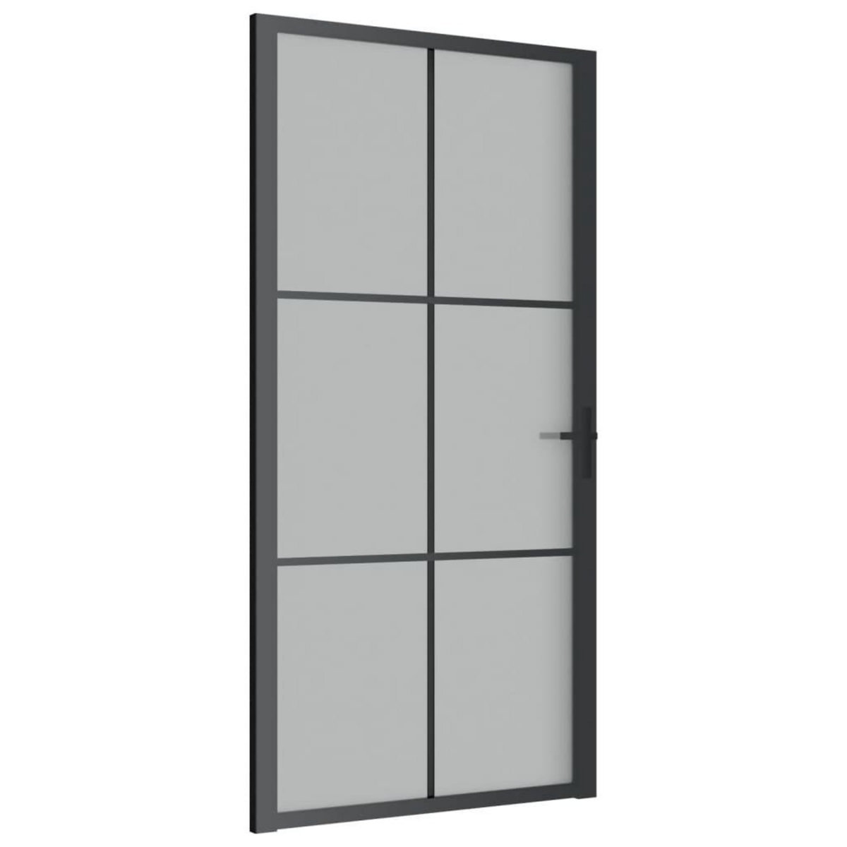 VIDAXL Porte interieure 102,5x201,5 cm Noir Verre mat et aluminium