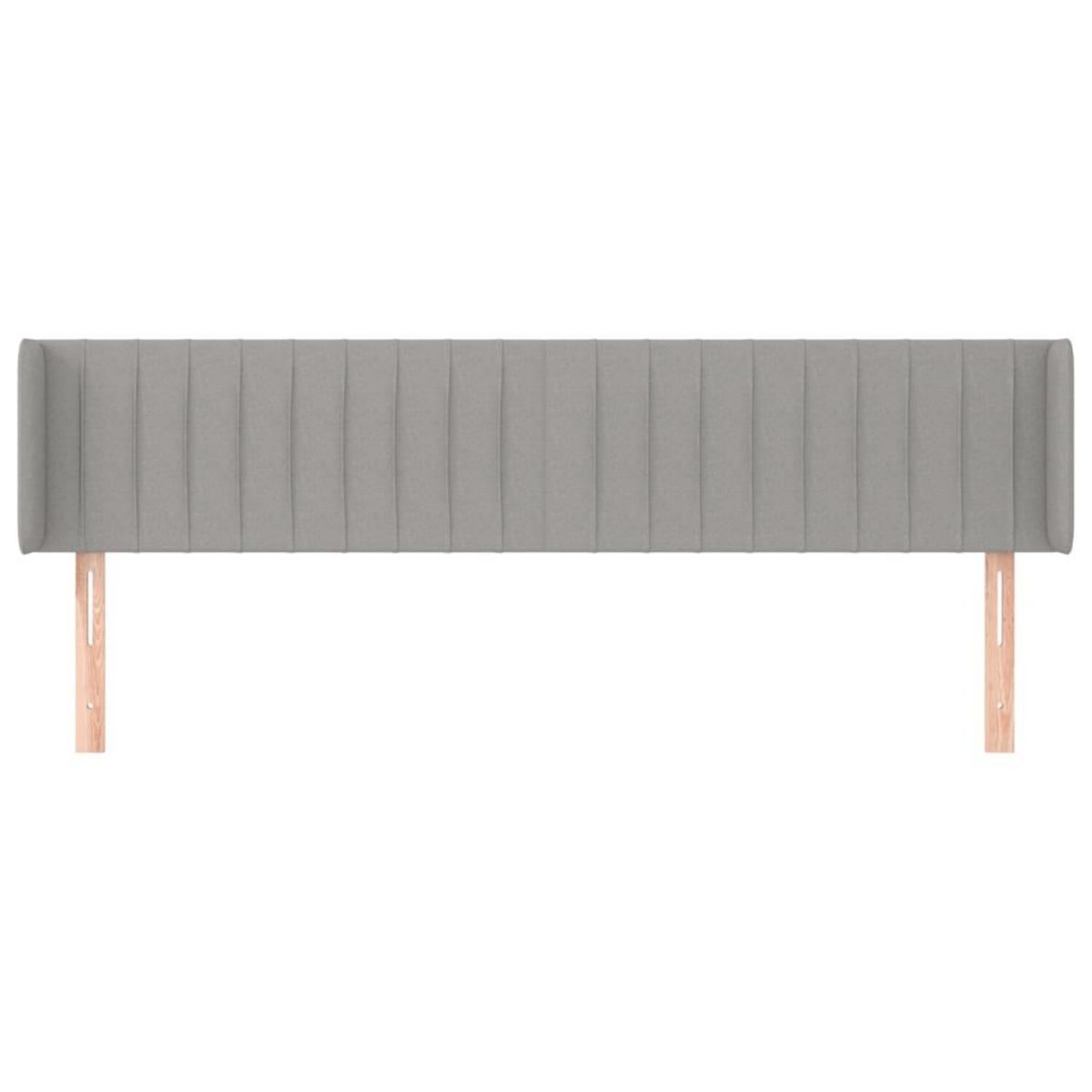 VIDAXL Tete de lit avec oreilles Gris clair 163x16x78/88 cm Tissu