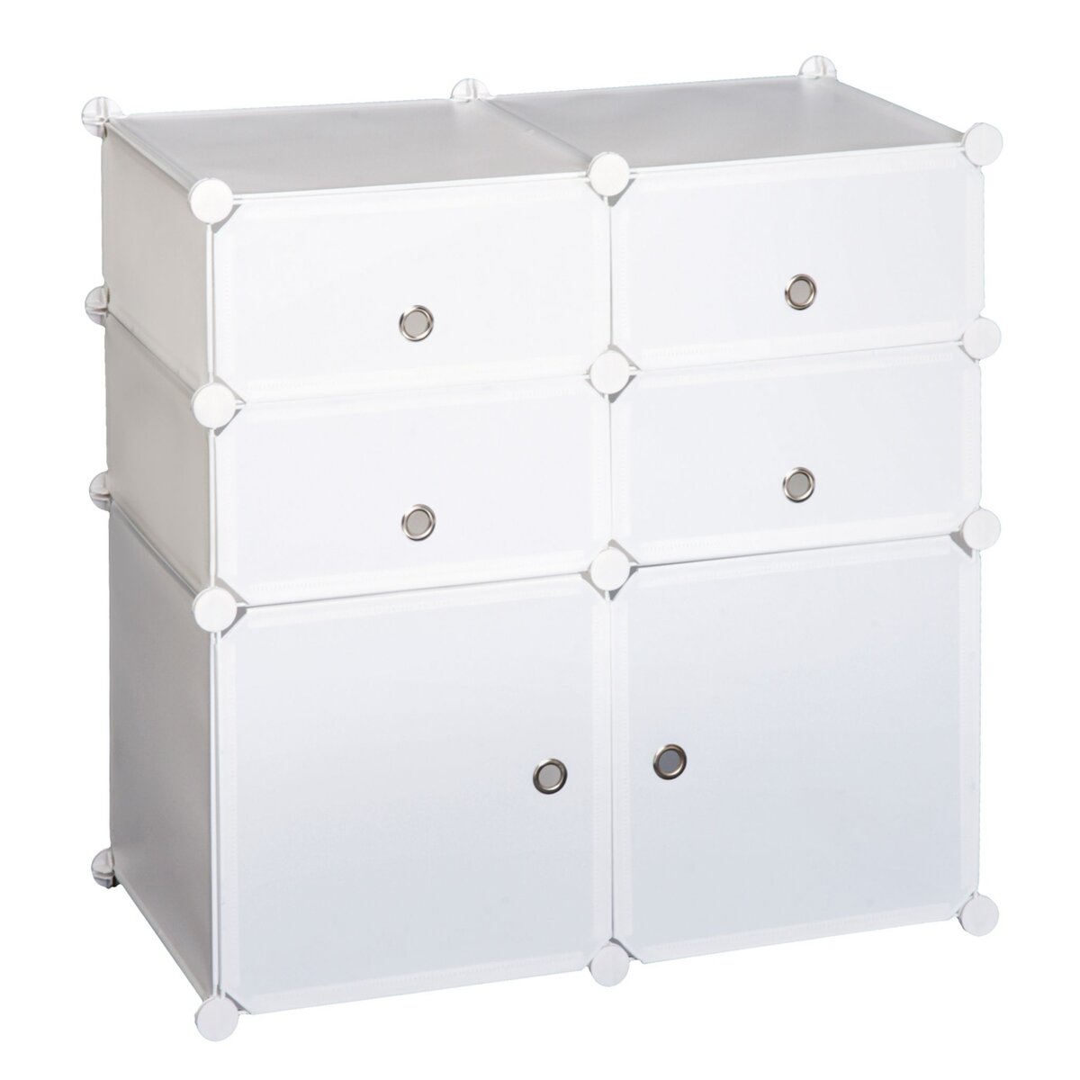 VIDAXL Armoire modulaire 18 compartiments Noir et blanc 37x146x180,5cm pas  cher 