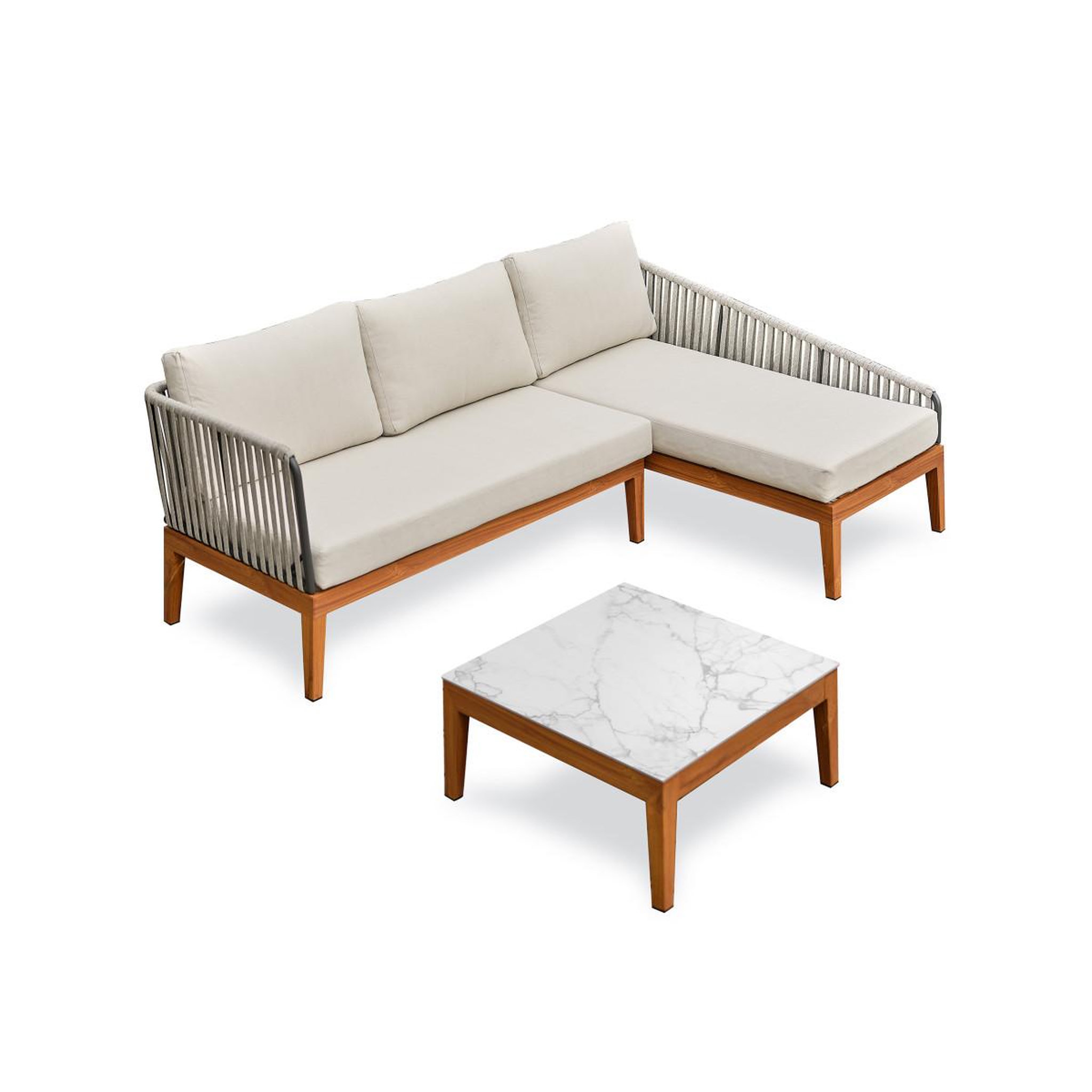 Paris Prix Salon de jardin 4 places  alphi  150cm marron