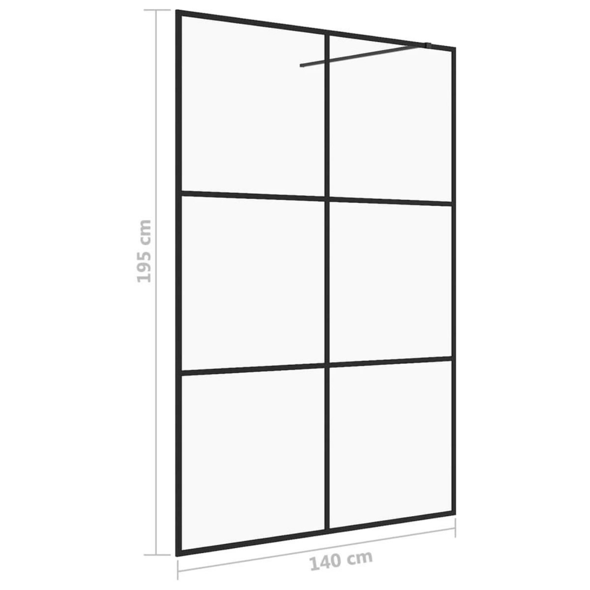 VIDAXL Paroi de douche avec verre ESG transparent 140x195 cm Noir