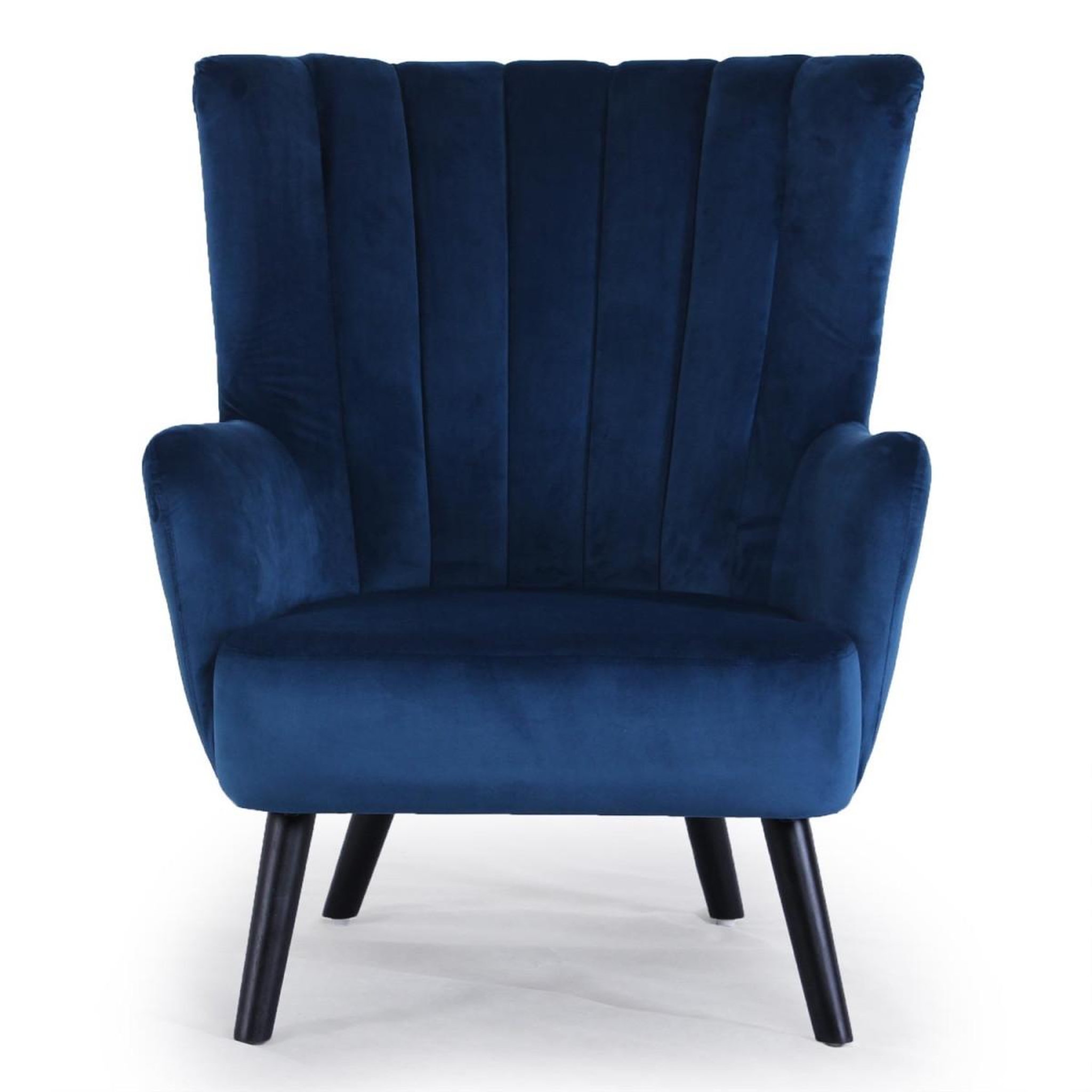 Voir la diapositive 2 : Paris Prix Fauteuil Scandinave Velours  Velvet  94cm Bleu