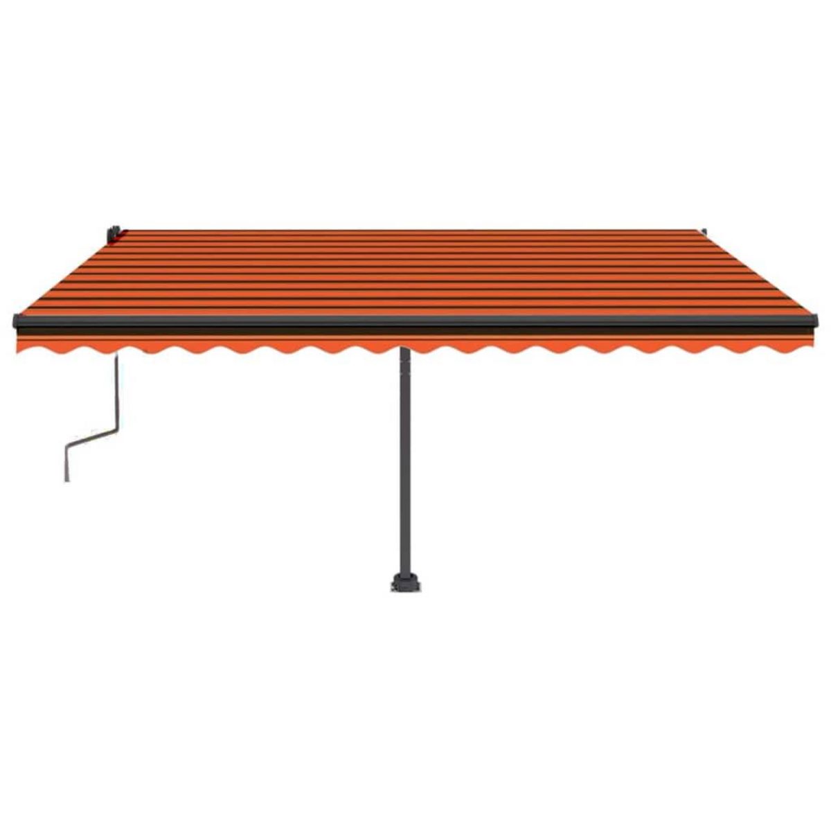 VIDAXL Auvent manuel retractable avec LED 450x350 cm Orange et marron