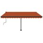 Voir la diapositive 3 : VIDAXL Auvent manuel retractable avec LED 450x350 cm Orange et marron