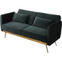 Voir la diapositive 1 : Habitat et Jardin Canapé Clic Clac en velours  Donia  - 203 x 81 x 83 cm - 3 places - Vert foncé