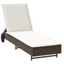 Voir la diapositive 2 : VIDAXL Chaise longue avec roues et coussin marron resine tressee