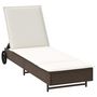 Voir la diapositive 2 : VIDAXL Chaise longue avec roues et coussin marron resine tressee