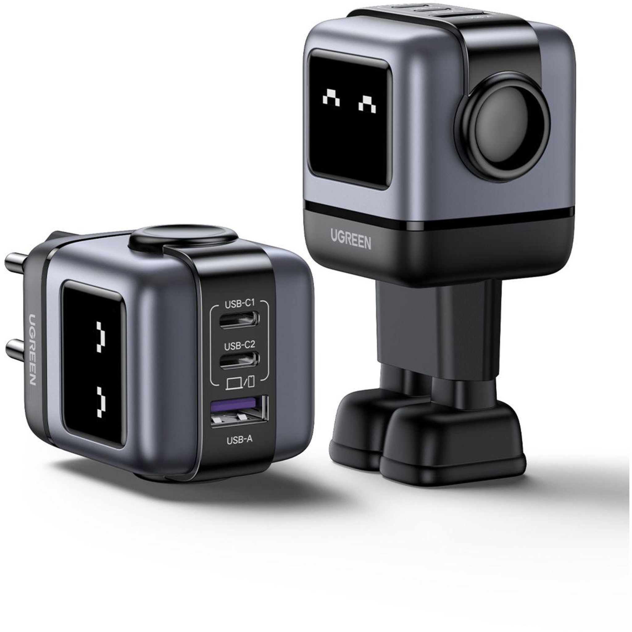 Voir la diapositive 5 : UGREEN Chargeur Robot 2ports USBC 1 port USBA Noir 65W