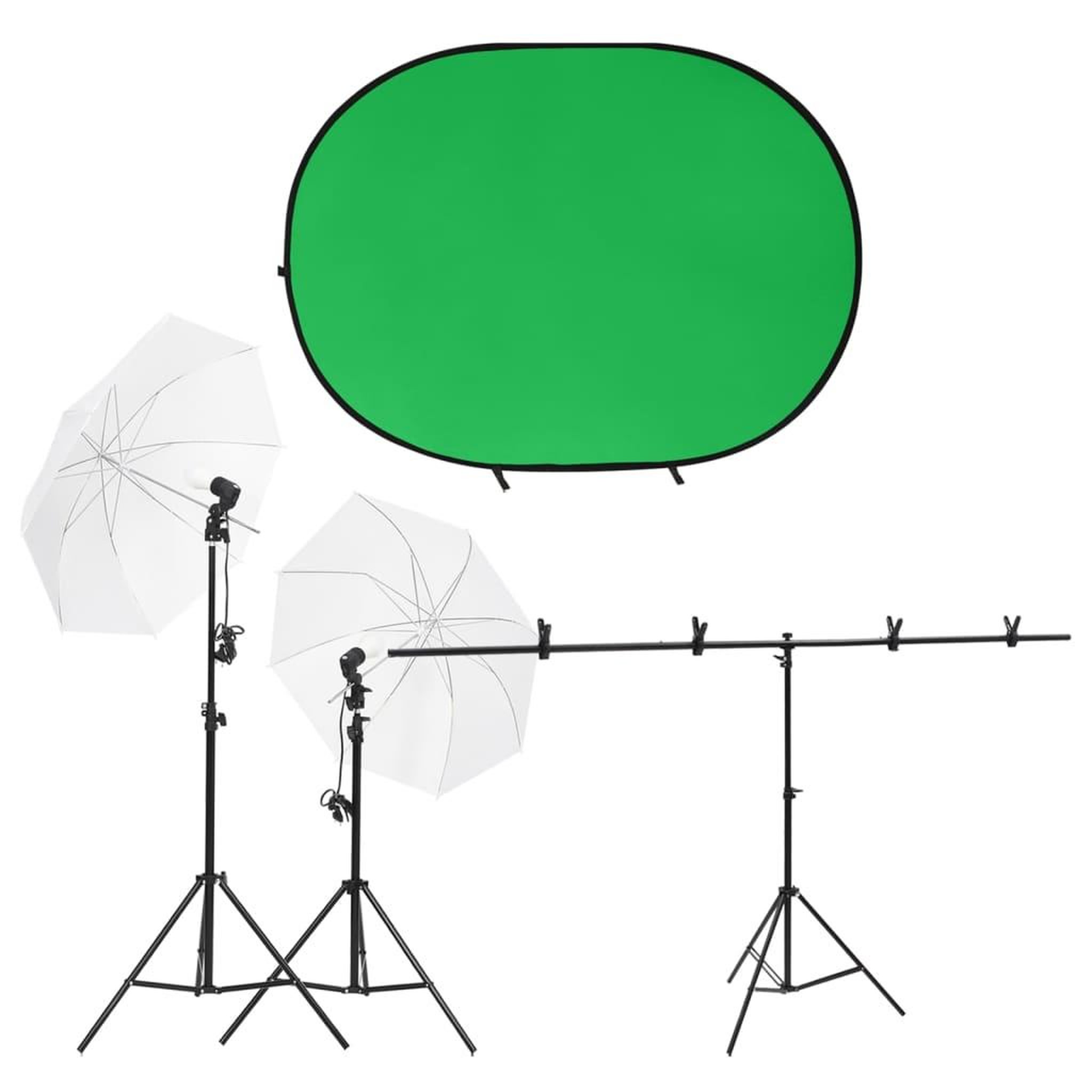 VIDAXL Kit de studio photo avec eclairage et ecran de fond