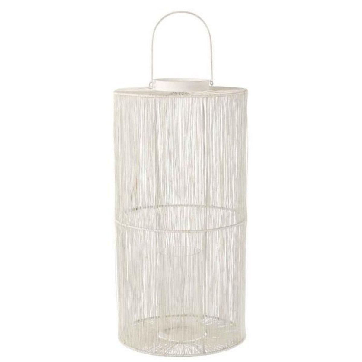 Paris Prix Lanterne Déco en Métal  Vivena  60cm Blanc Mat