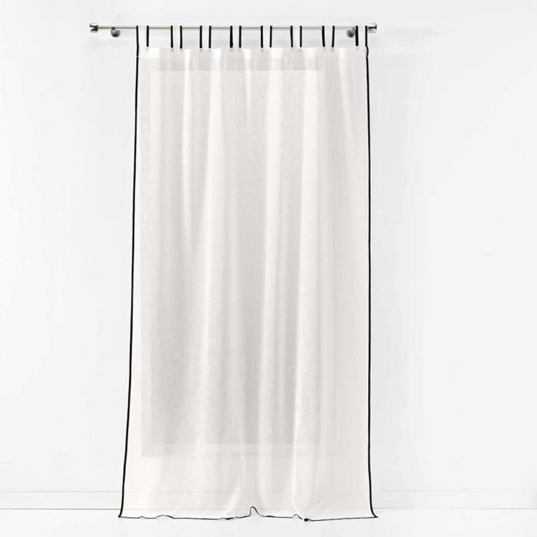 Voir la diapositive 1 : Paris Prix Rideau Voilage à Passants  Casalina  140x240cm Blanc & Noir