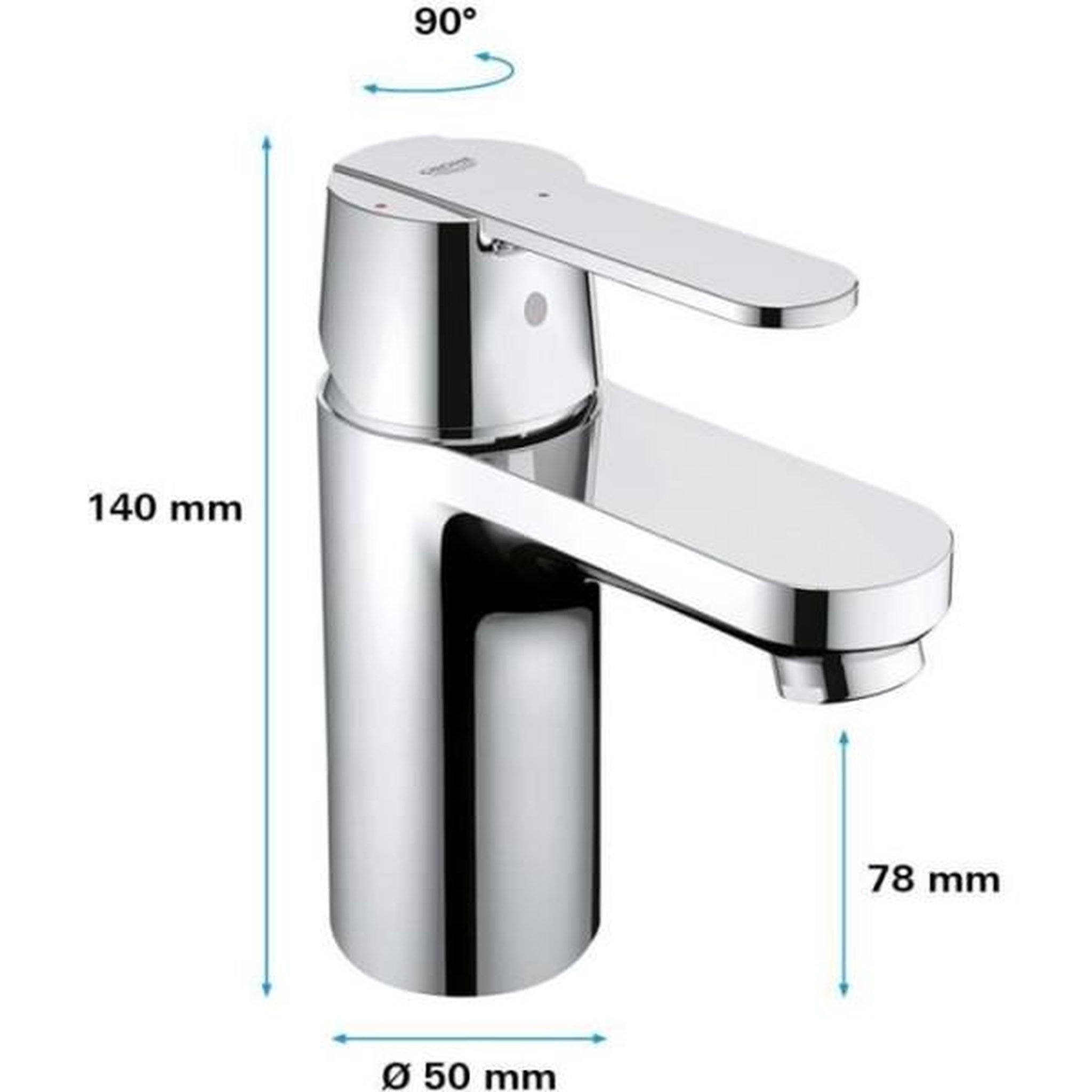 Voir la diapositive 3 : Grohe Grohe mitigeur monocommande lavabo taille s get chromé 23586000