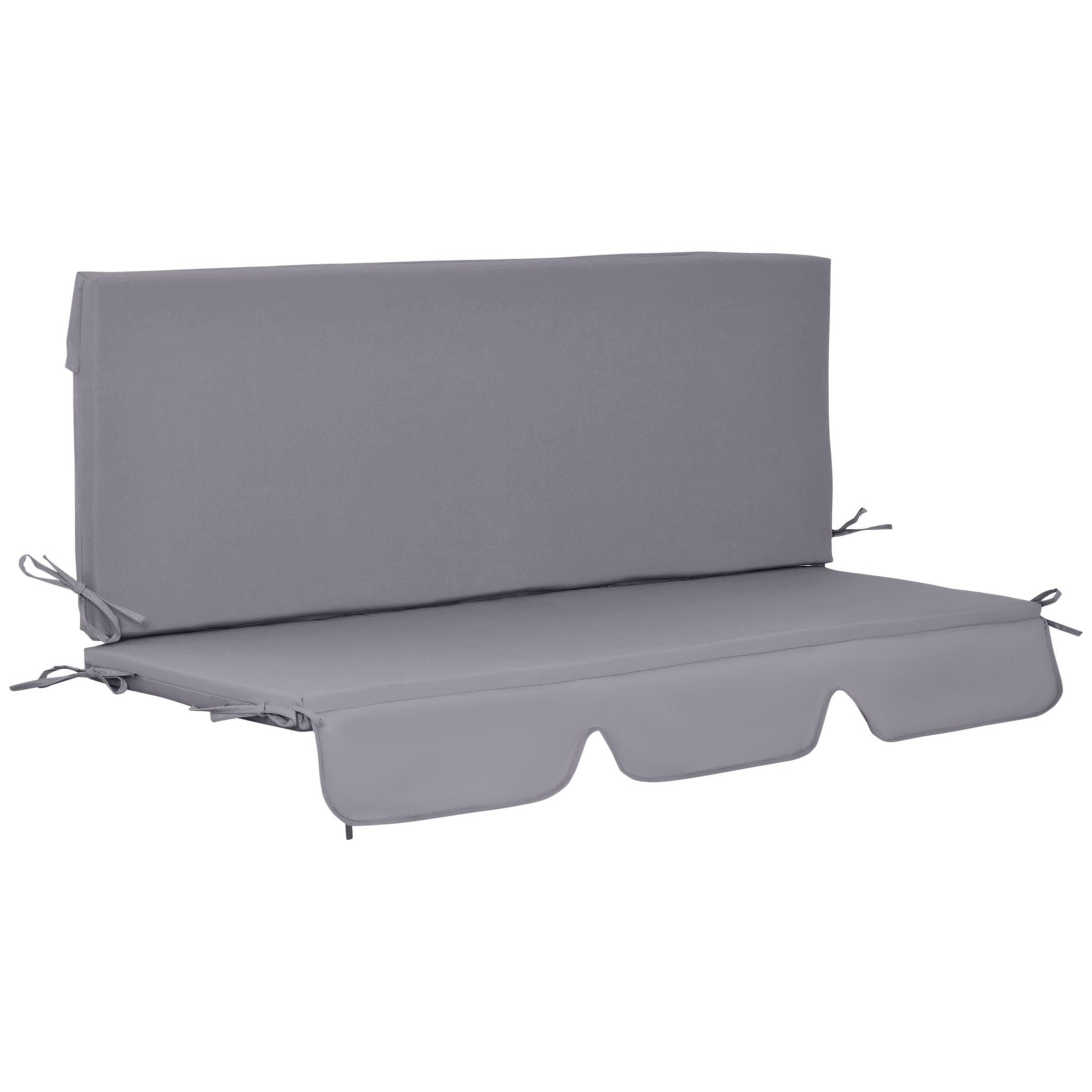 OUTSUNNY Coussins pour balancelle de jardin 3 places - coussins pour balancelle assise et dossier - gris