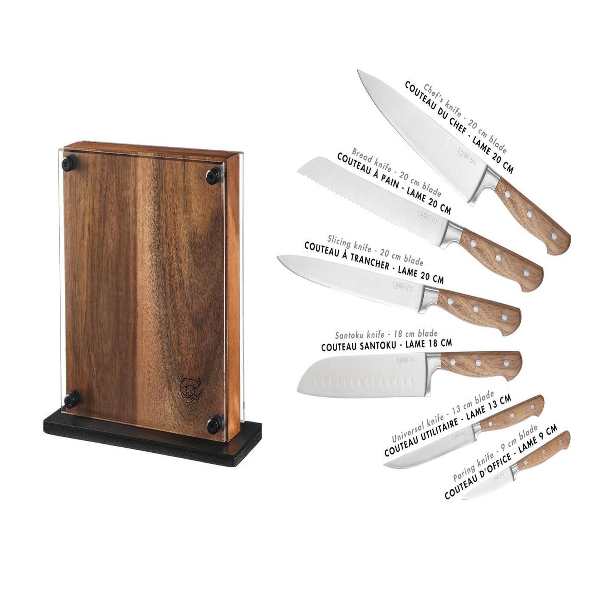 Voir la diapositive 3 : BJORN Bloc couteaux de cuisine jakob rauma - 7 pièces