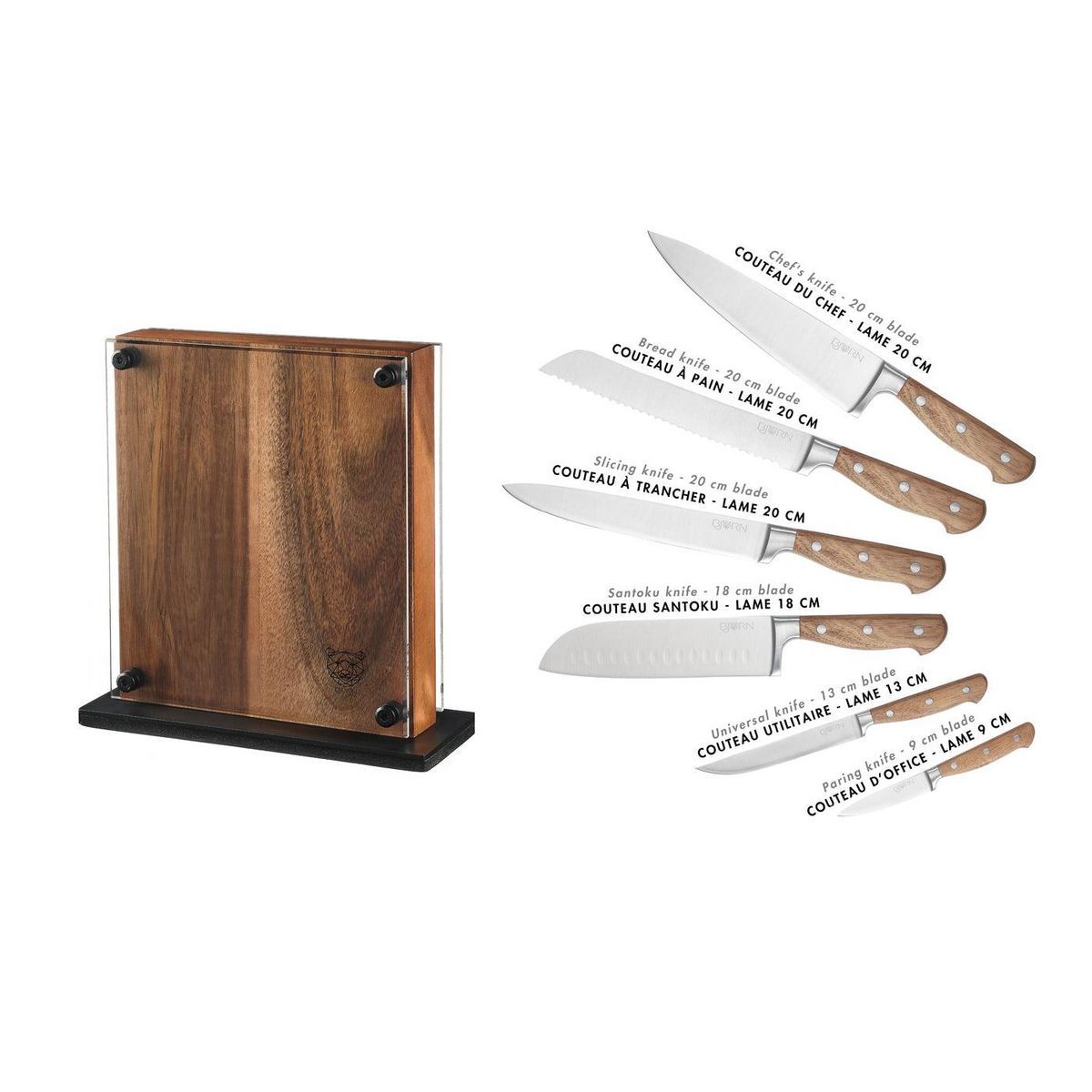 BJORN Bloc couteaux de cuisine JAKOB RAUMA - 7 pièces