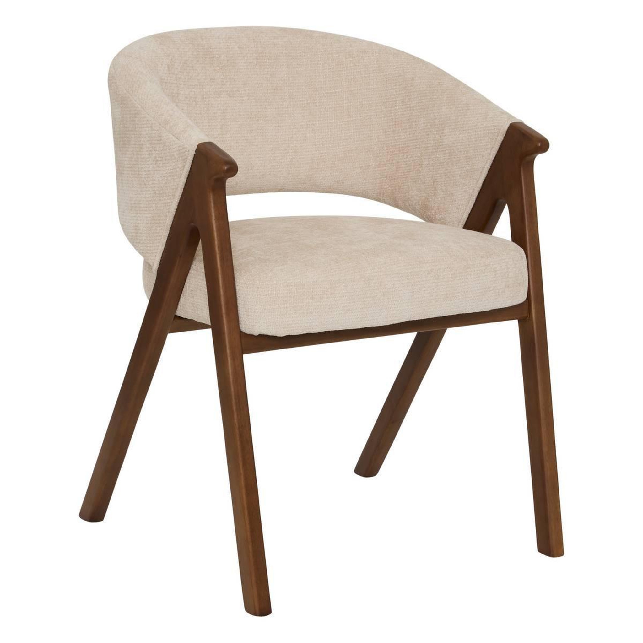 ATMOSPHERA Chaise fauteuil design  amza  79cm ivoire & noyer