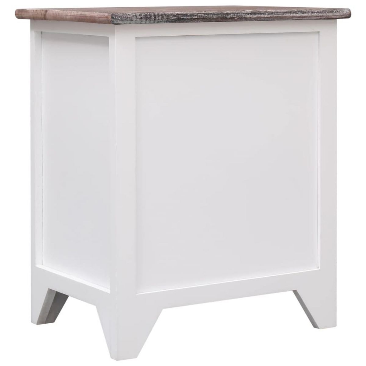 VIDAXL Table de chevet Marron et blanc 38x28x45 cm Bois de Paulownia