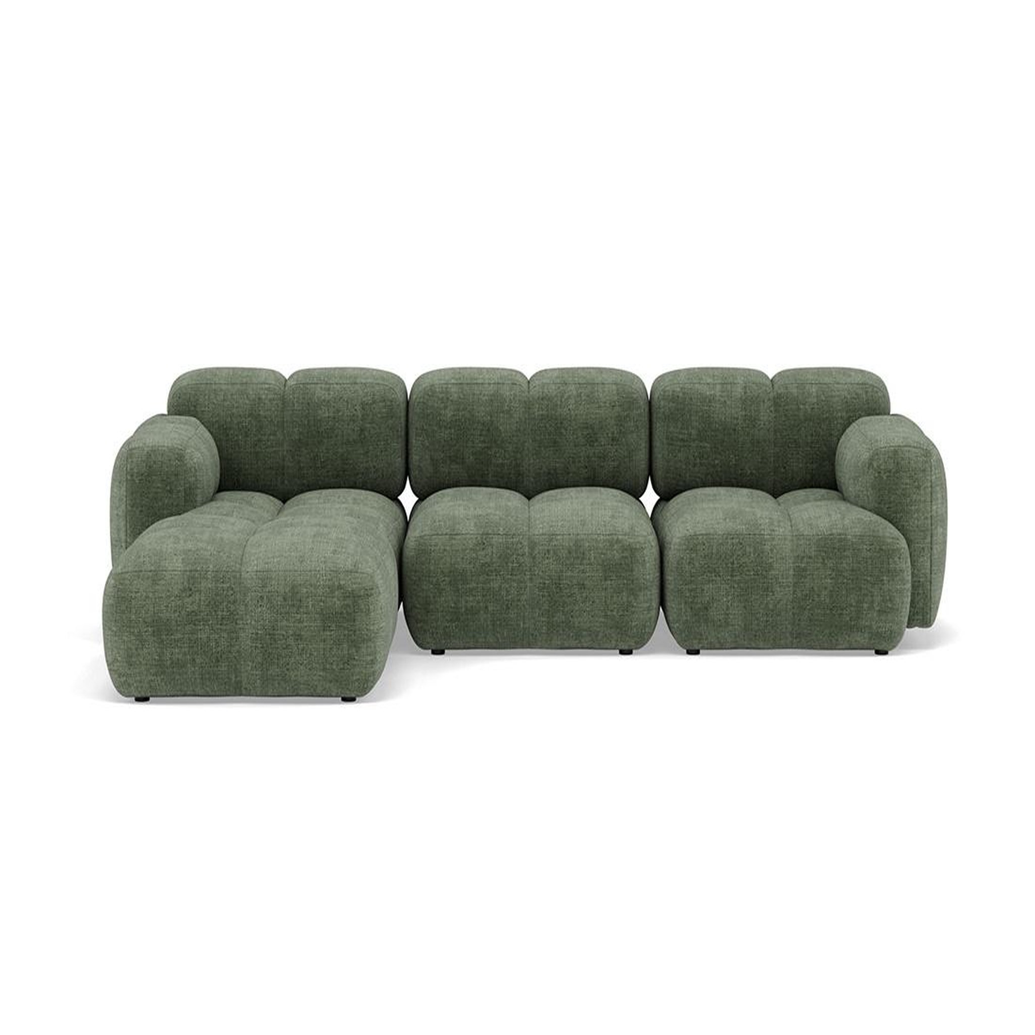Voir la diapositive 1 : BEST MOBILIER Grace - canapé modulable d'angle réversible 4 places en velours texturé