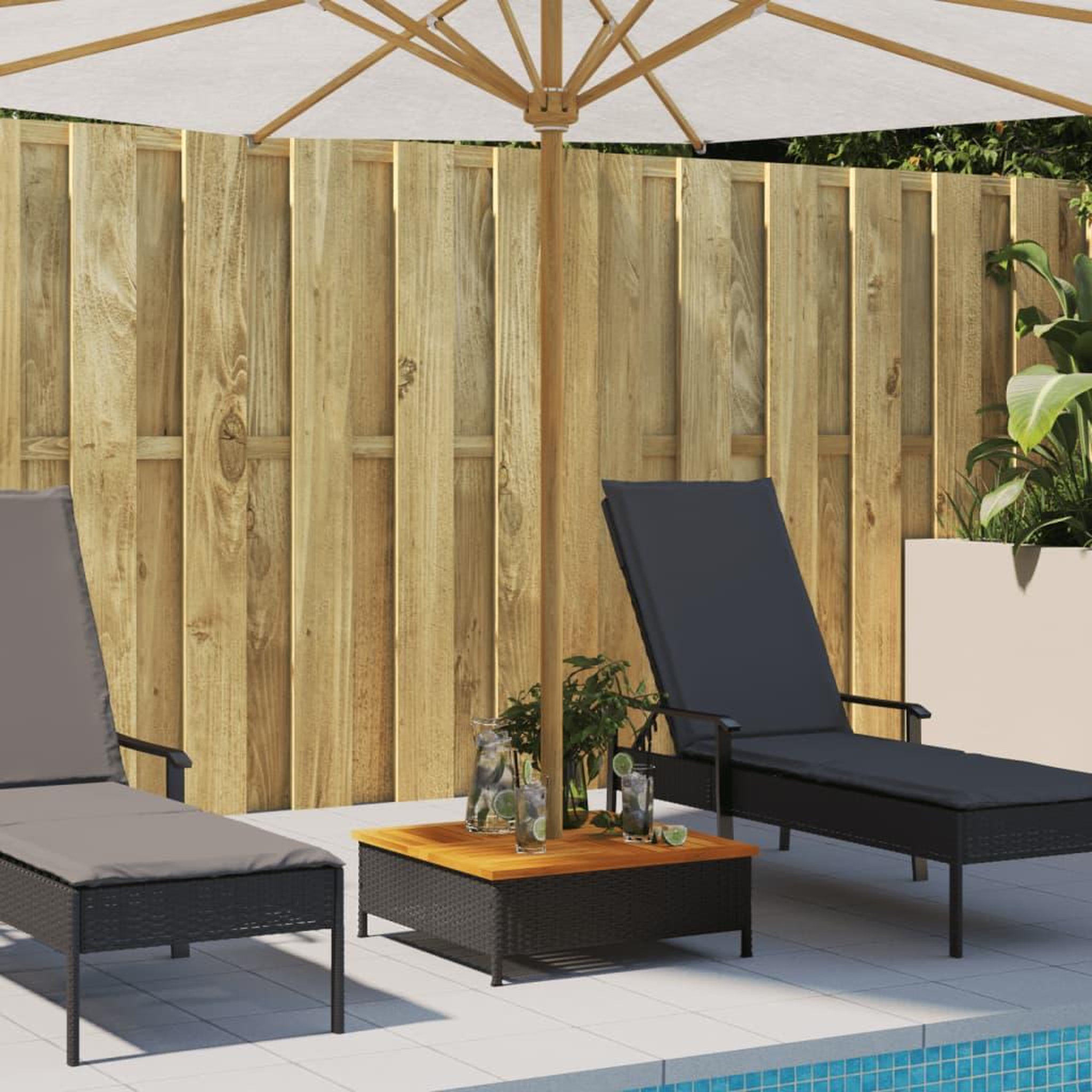 Voir la diapositive 3 : VIDAXL Couvercle de base de parasol noir 70x70x25 cm