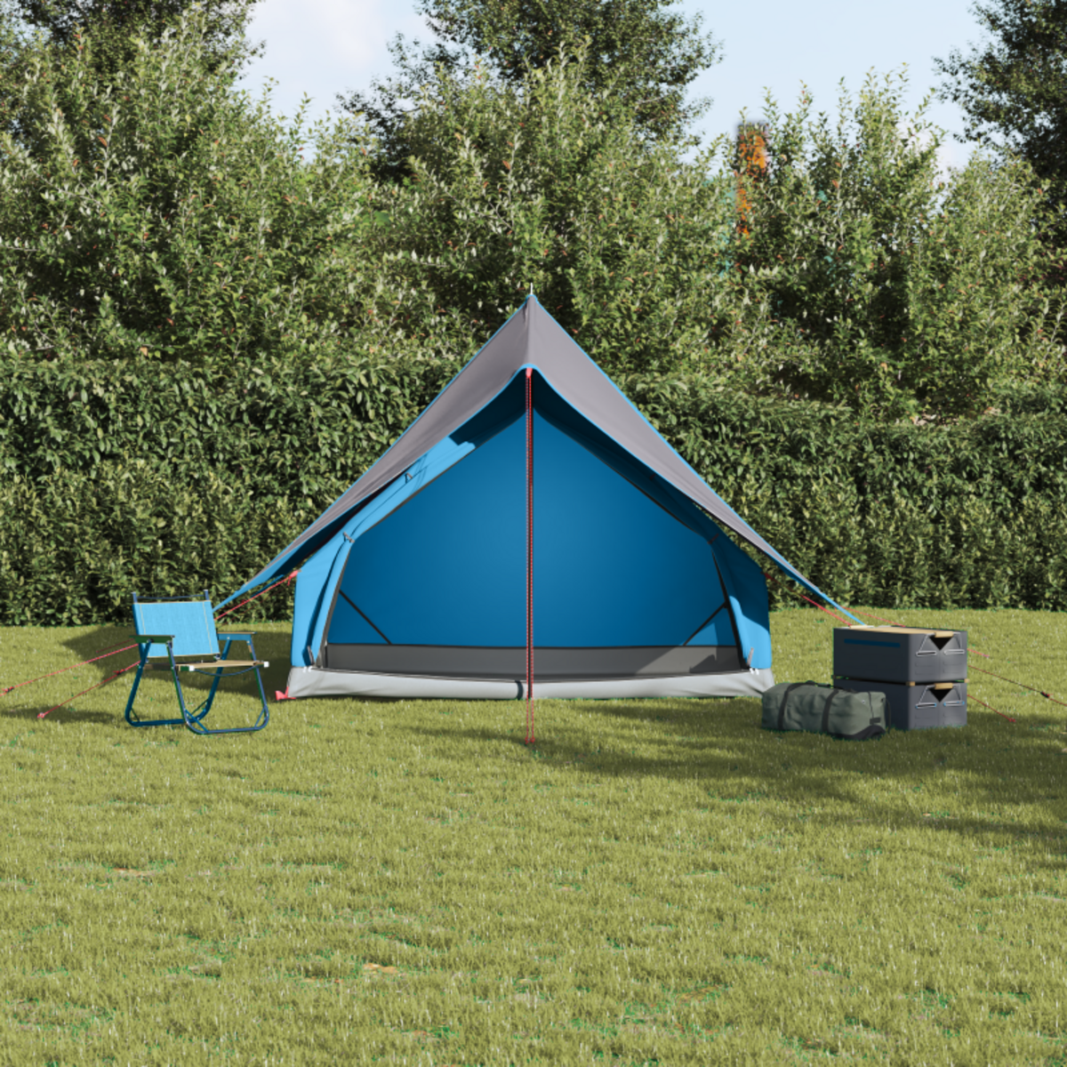 VIDAXL Tente de camping A Frame 3 personnes en bleu imperméable