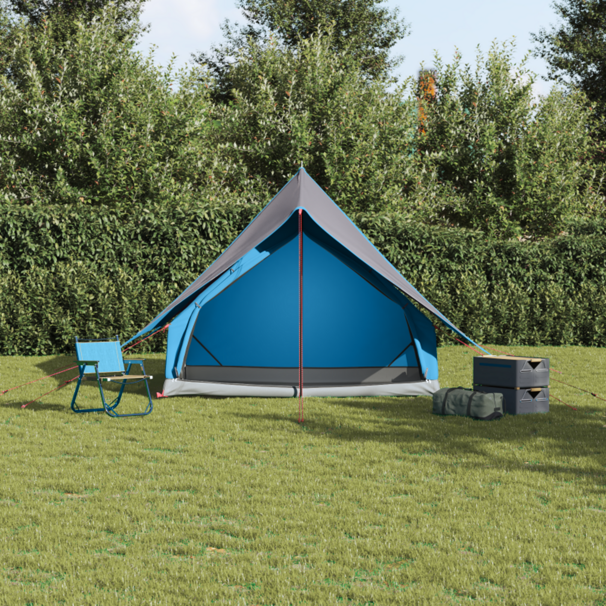 VIDAXL Tente de camping A Frame 3 personnes en bleu imperméable