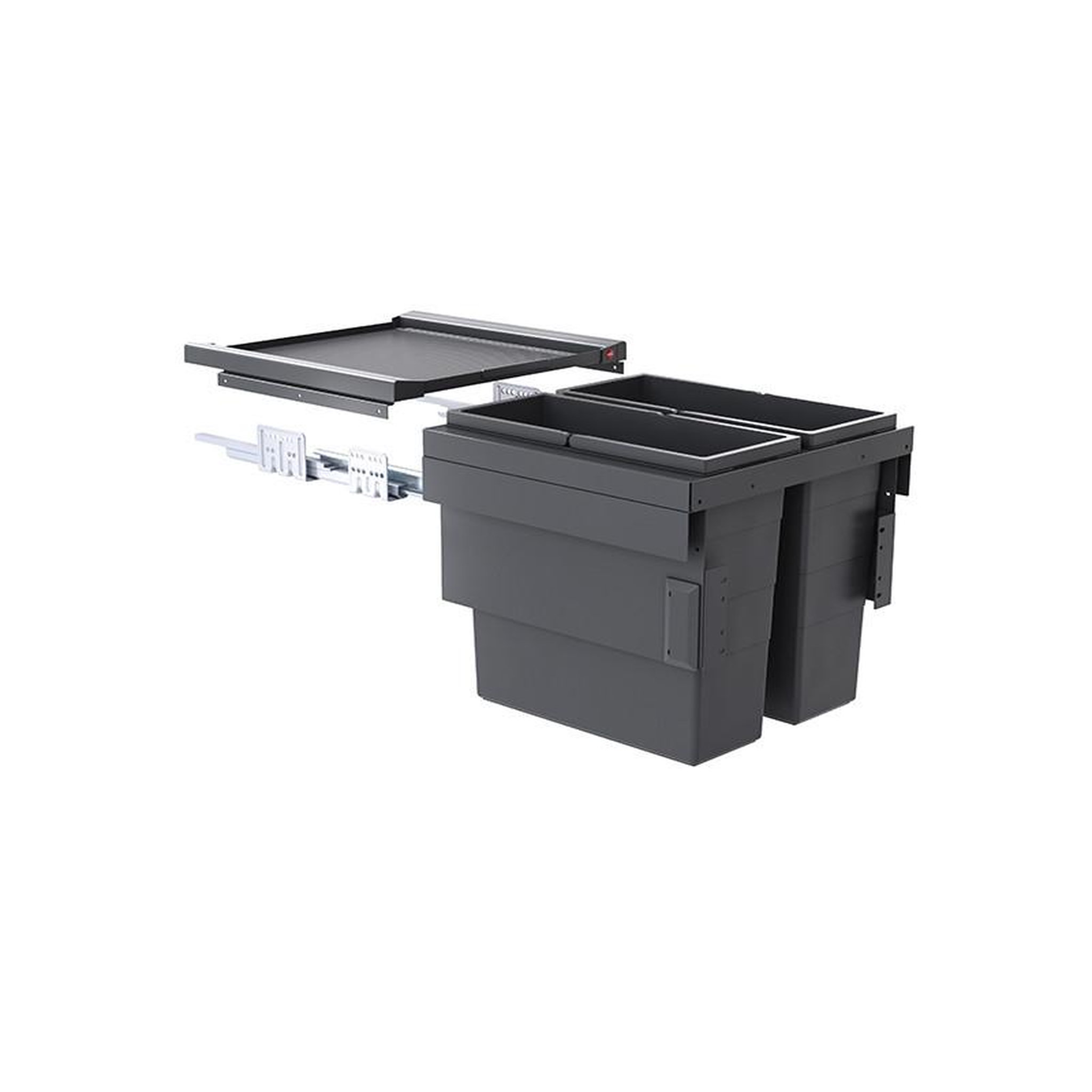 HAILO Poubelle de cuisine tri sélectif 2 bacs encastrable 36l (18+18) hailo cargo synchro