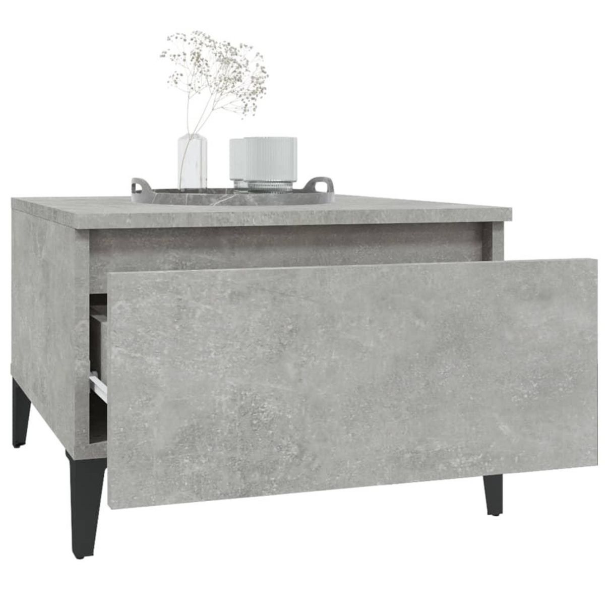 VIDAXL Table d'appoint Gris beton 50x46x35 cm Bois d'ingenierie