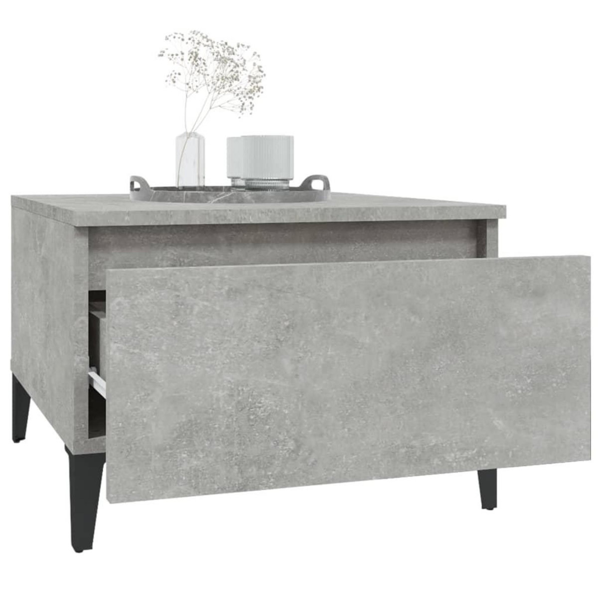 VIDAXL Table d'appoint Gris beton 50x46x35 cm Bois d'ingenierie