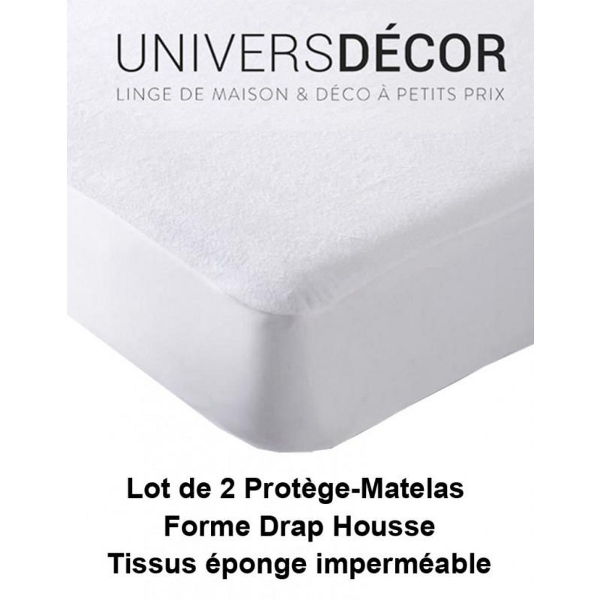 COTON PUR Lot de 2 Protèges matelas imperméable, absorbant et anti-acariens 180 x 200 cm King Size