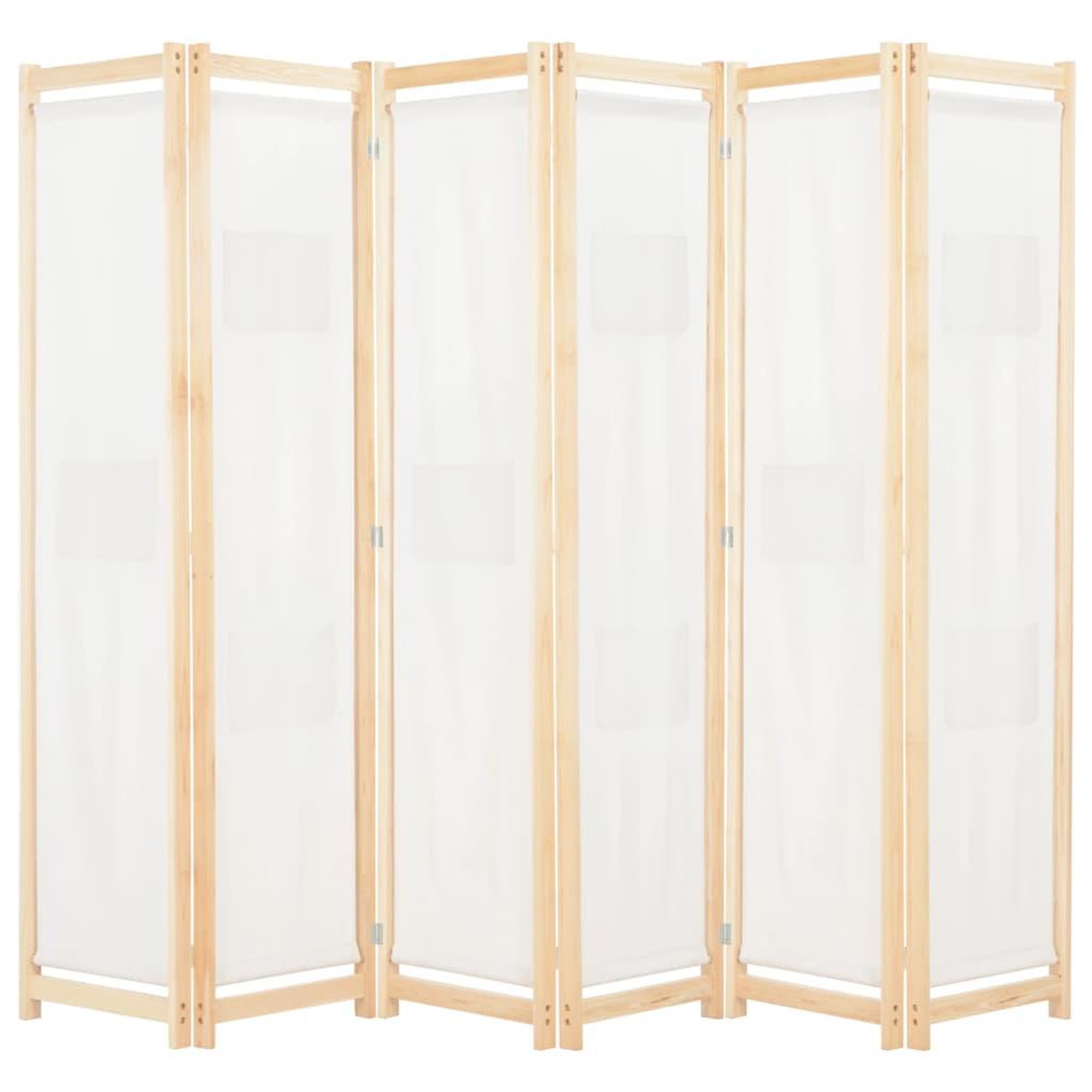 Voir la diapositive 1 : VIDAXL Cloison de separation 6 panneaux Creme 240 x 170 x 4 cm Tissu