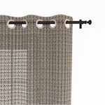 SOLEIL D'OCRE Voile à oeillets 135x250 cm ARTHUR, par Soleil d'Ocre. Coloris disponibles : Marron