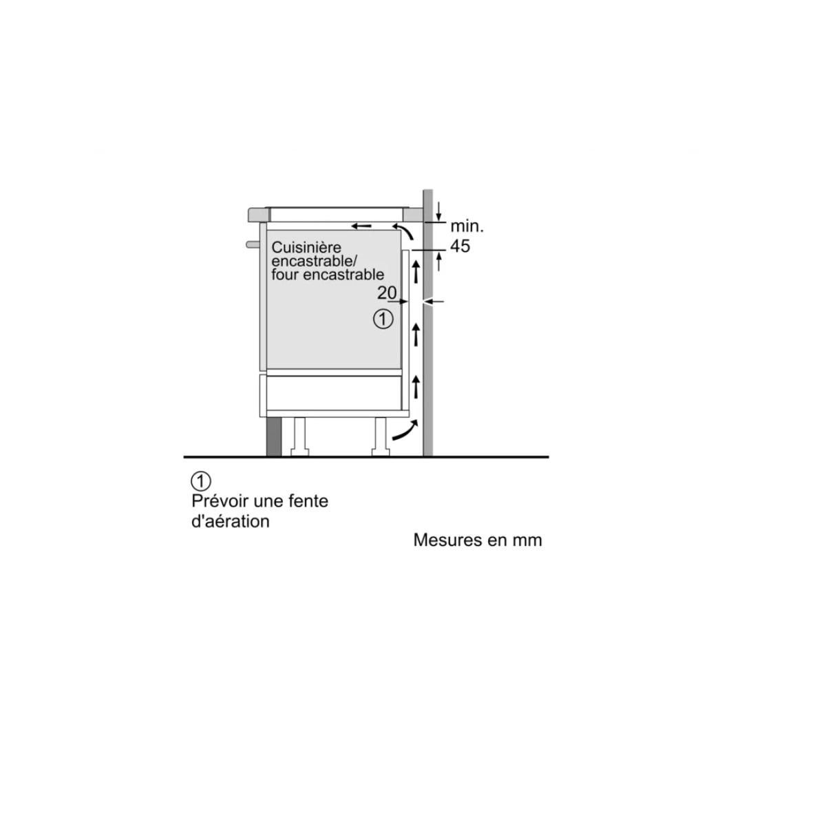 BOSCH Table de cuisson induction 60cm 4 feux 6900w noir - PVS63KHC1E