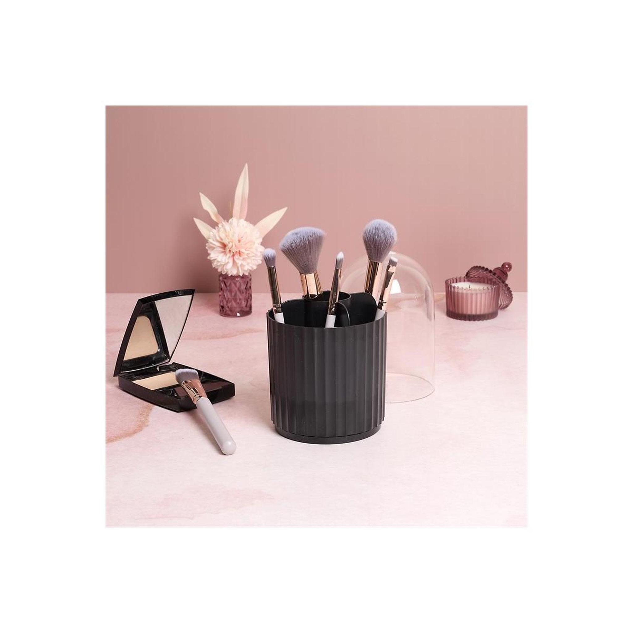 Voir la diapositive 4 : Cosmetic Club Lot de 6 pinceaux maquillage  rotatif  24cm noir