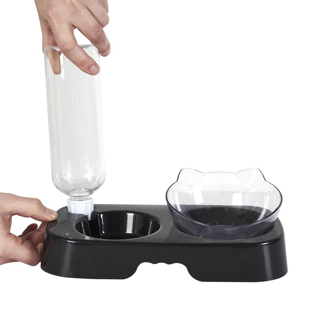 The concept Factory Gamelle et distributeur d'eau pour chat et chien - Noir
