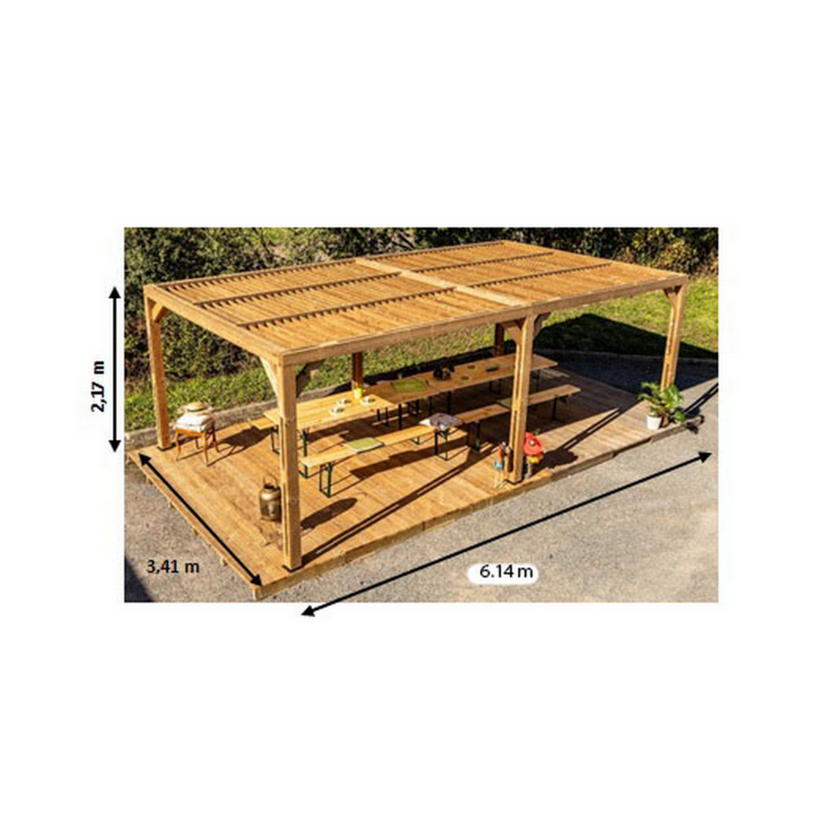 Hisense Abri de jardin 20,93 m² bois naturel - tho 3562 t