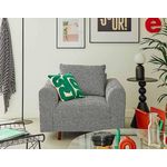 LISA DESIGN Rune - fauteuil motif graphique en velours. Coloris disponibles : Bicolore