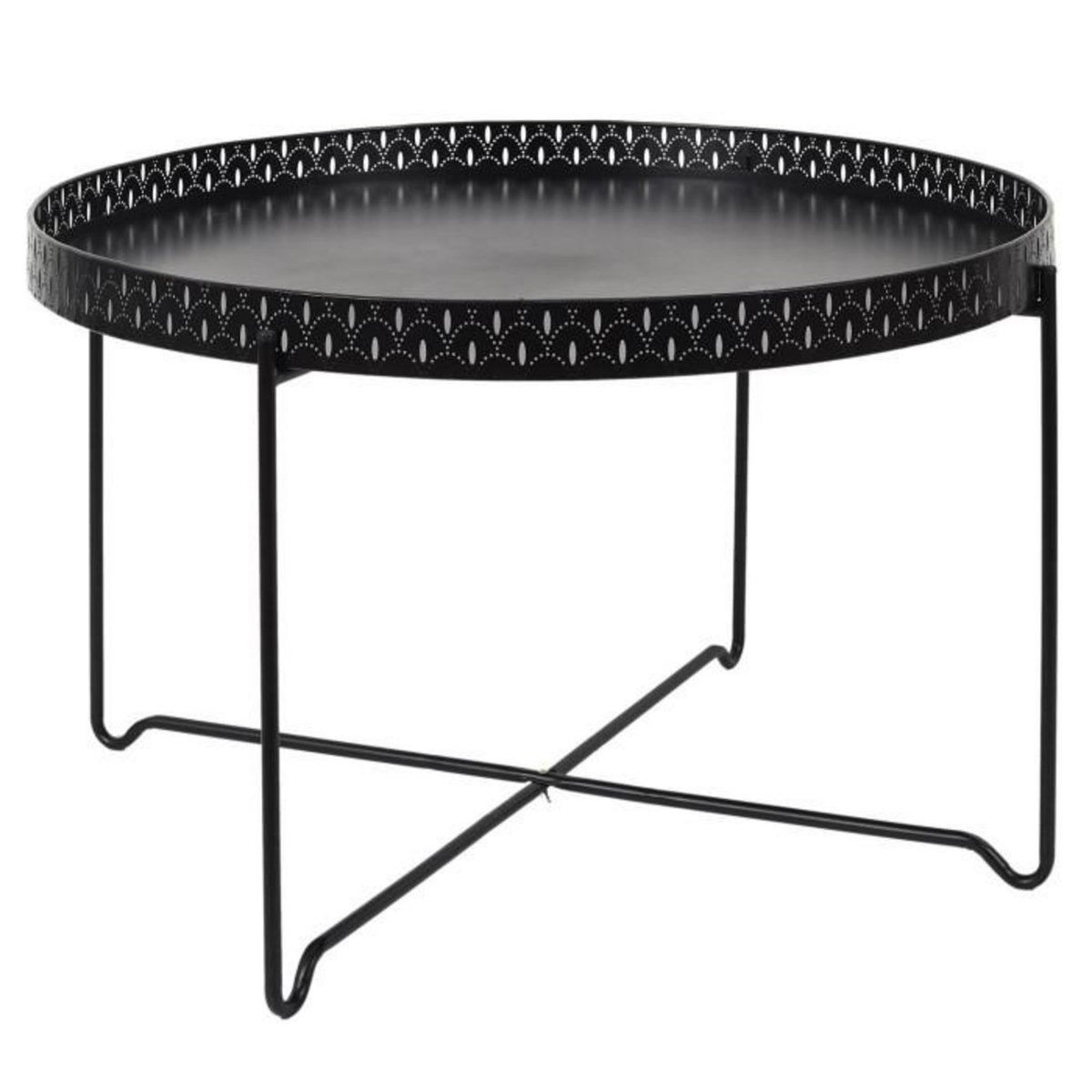 Paris Prix Table d'Appoint Design en Métal  Seville  78cm Noir