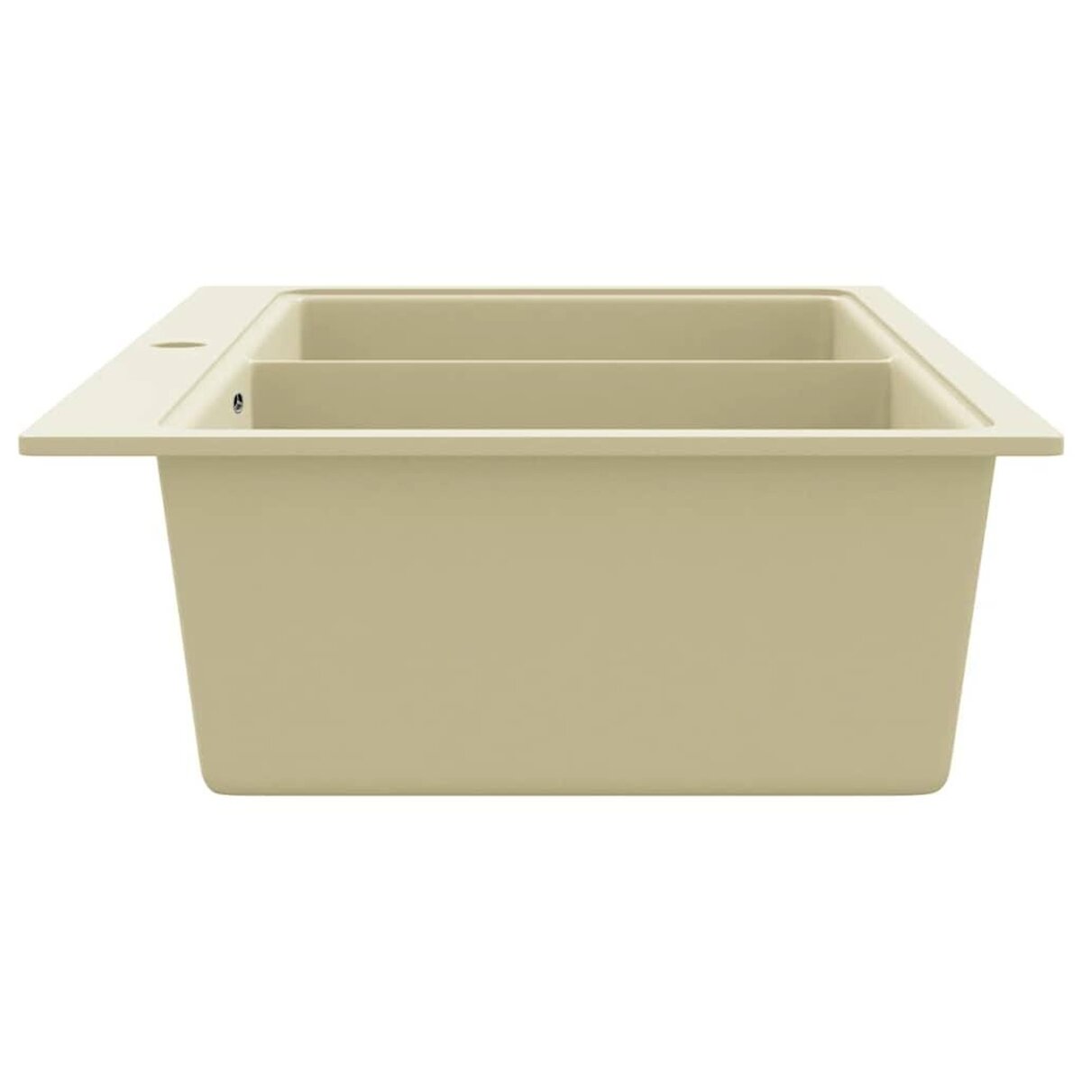 VIDAXL Evier de cuisine Granit Double lavabo Beige
