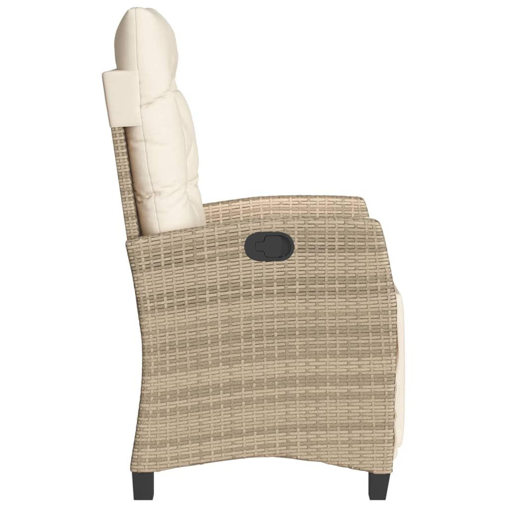 Voir la diapositive 5 : VIDAXL Chaise inclinable de jardin et repose-pied beige resine tressee