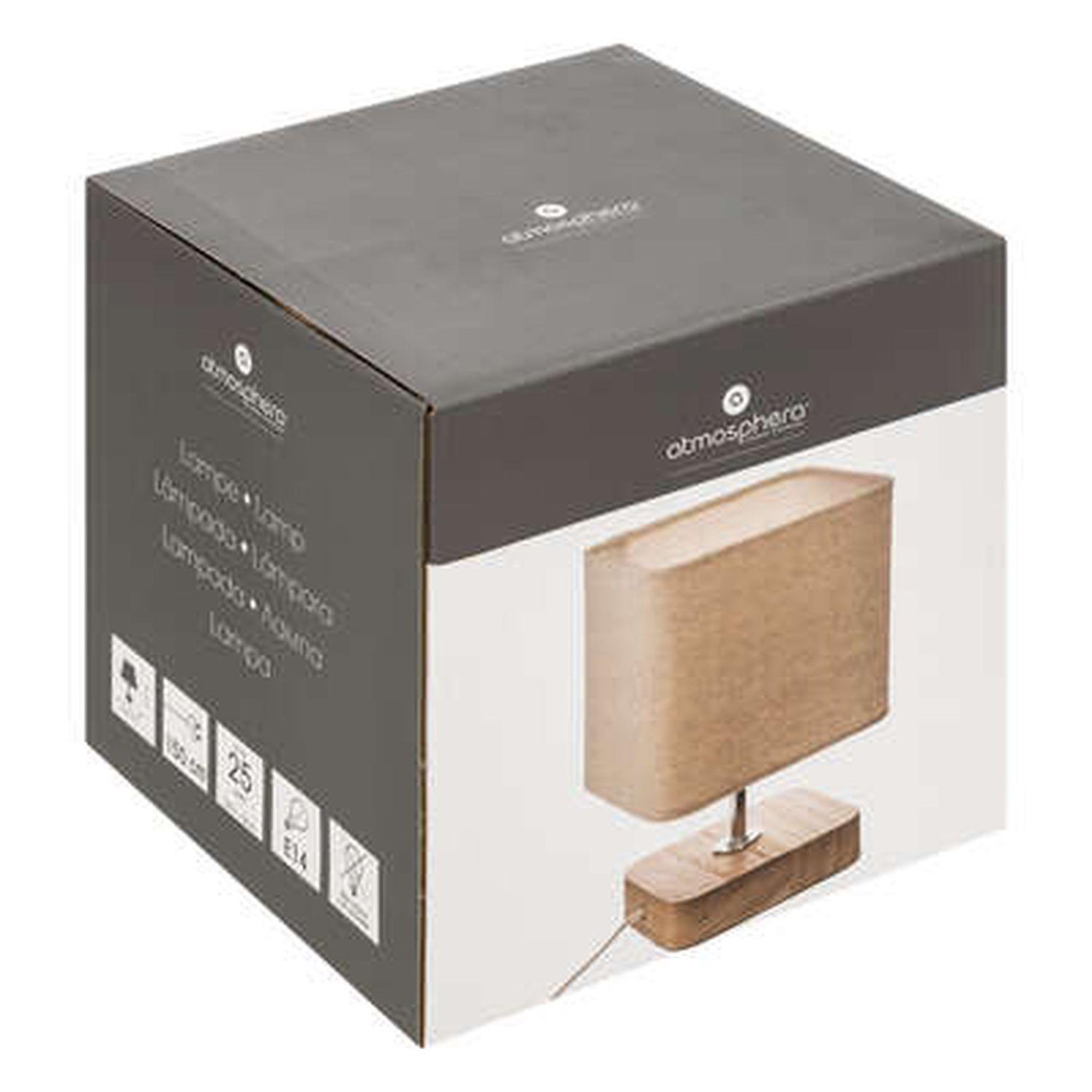 Voir la diapositive 2 : ATMOSPHERA Lampe à poser arsène - hauteur 21 cm - beige