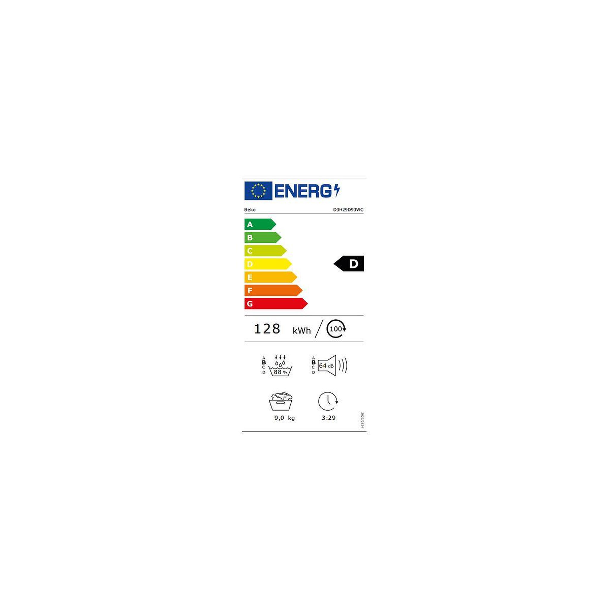 Voir la diapositive 6 : Beko Sèche linge pompe à chaleur d3h29d93wc