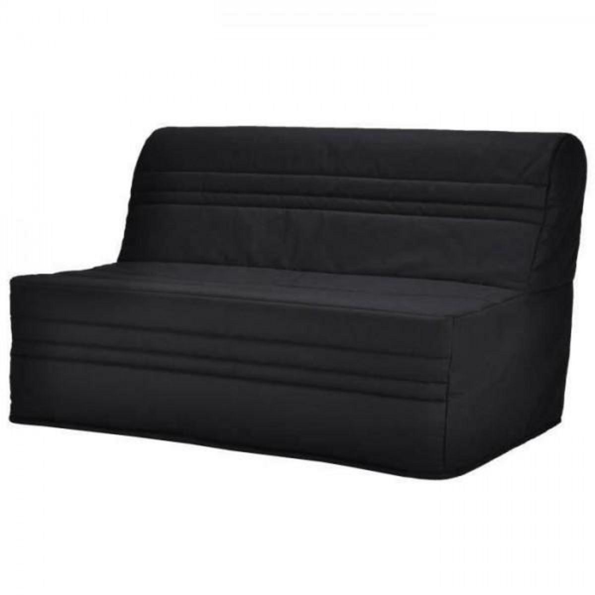 MARKET24 Banquette BZ Joe - Tissu noir - 3 places - L 143 x P 97 cm - Made in France